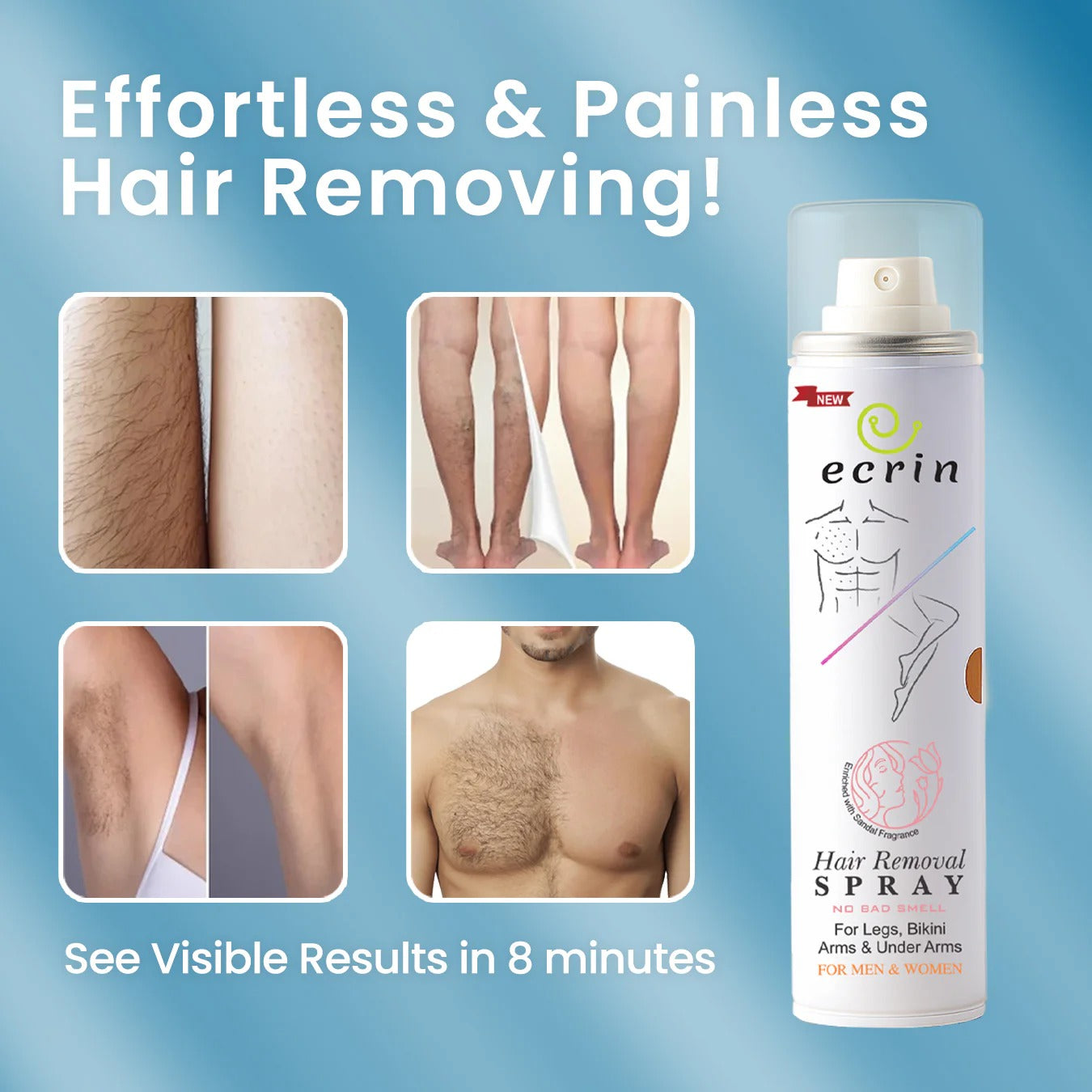 Ecrin Hair Removal Foaming Spray - Fragrance 200ml