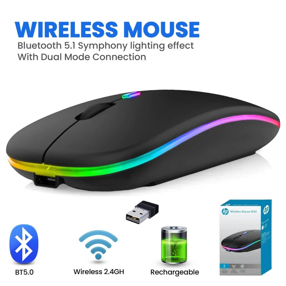"HP W10 Silent Wireless Mouse – Slim & Stylish"